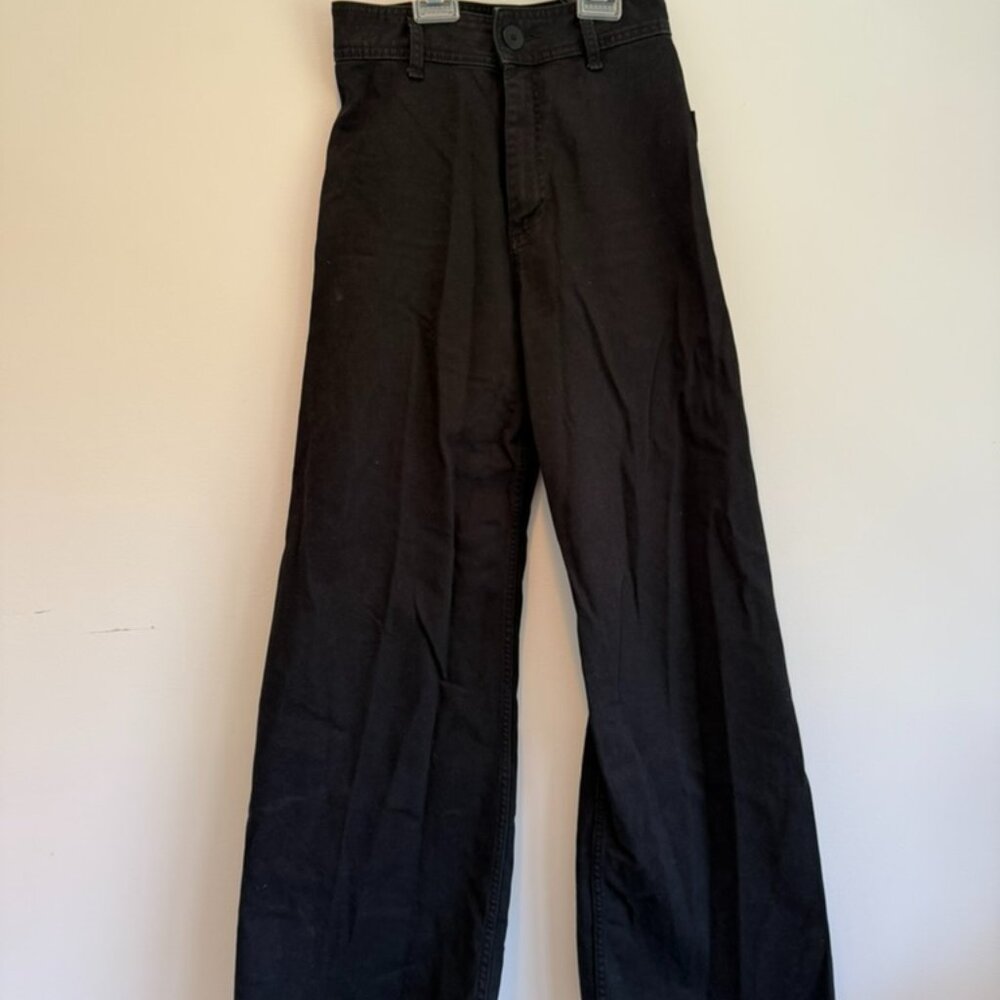 Zara Black Marine Straight High Rise Jean Size 4